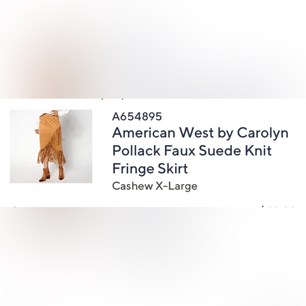 American West Camel Asymmetrical Fringe Midi Skirt - Picture 8 of 12